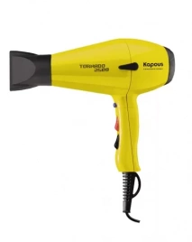 Профессиональный фен желтый для укладки волос "Tornado 2500" Kapous,  