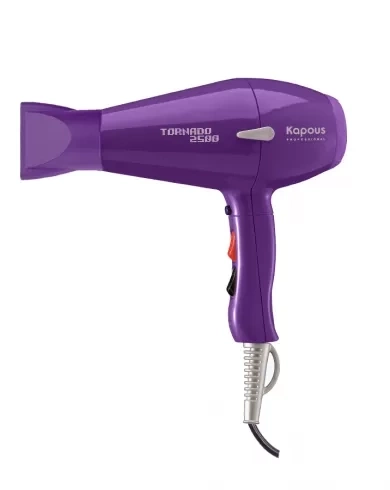 Профессиональный фен фиолетовый  для укладки волос "Tornado 2500" Kapous,  фиолетовый фото 1