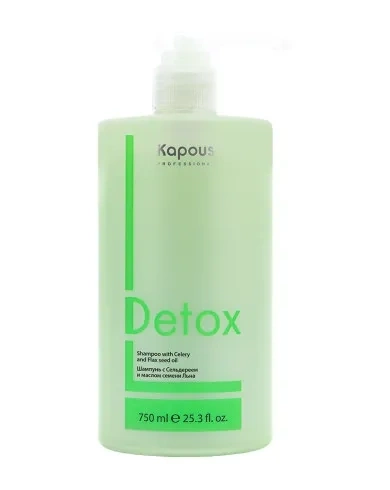 Шампунь для волос с Сельдереем и маслом семени Льна серии "Detox" Kapous, 750 мл фото 1