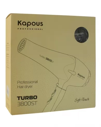 Профессиональный "Turbo 3800ST" черный  фен для укладки волос  Kapous,  1613 фото 2
