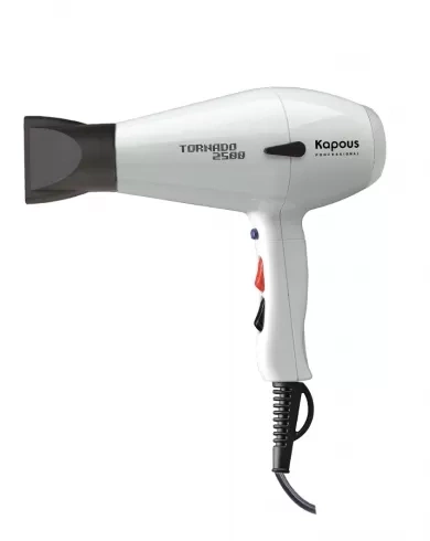 Профессиональный фен  белый для укладки волос "Tornado 2500" Kapous,   фото 1